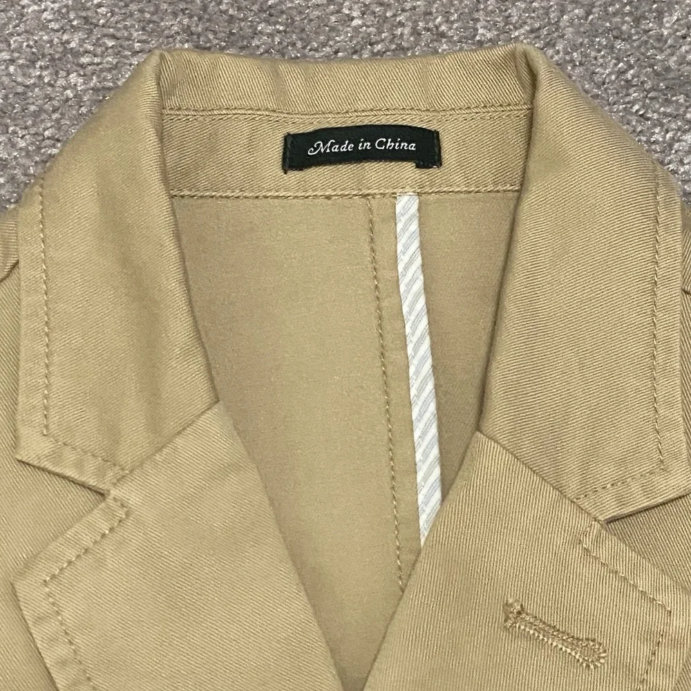 J‎ Crew Mens S Unstructured Cotton Blazer Khaki Sport Coat Preppy Y2K Academia